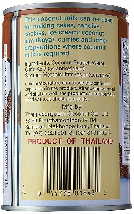CHAOKOH COCONUT MILK 1X400ML